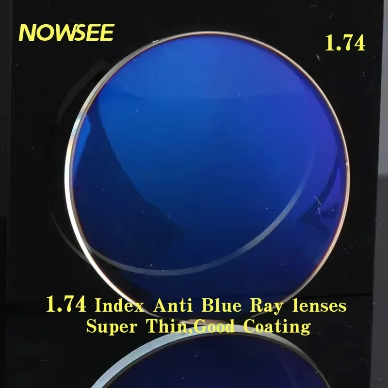 1.74 High Index Super Thin Anti Blue Ray Lenses Single Vision Tough Coating Lens Myopia Aspheric Prescription Lenses Hot
1.74 High Index Super Thin Anti Blue Ray Lenses Single Vision Tough Coating Lens Myopia Aspheric Prescription Lenses Hot
