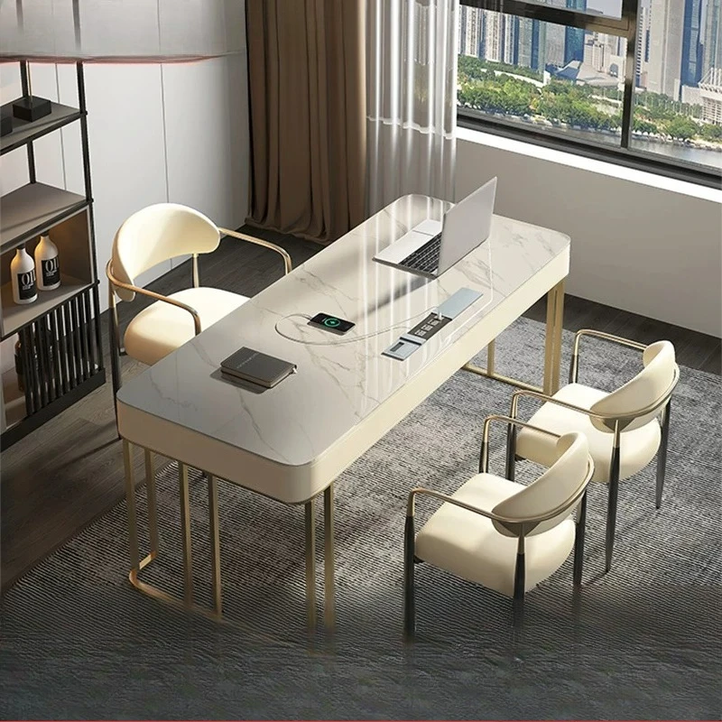 Computer desk Italian light luxury rock slab desk designer home modern office beauty salon
Computer desk Italian light luxury rock slab desk designer home modern office beauty salon
