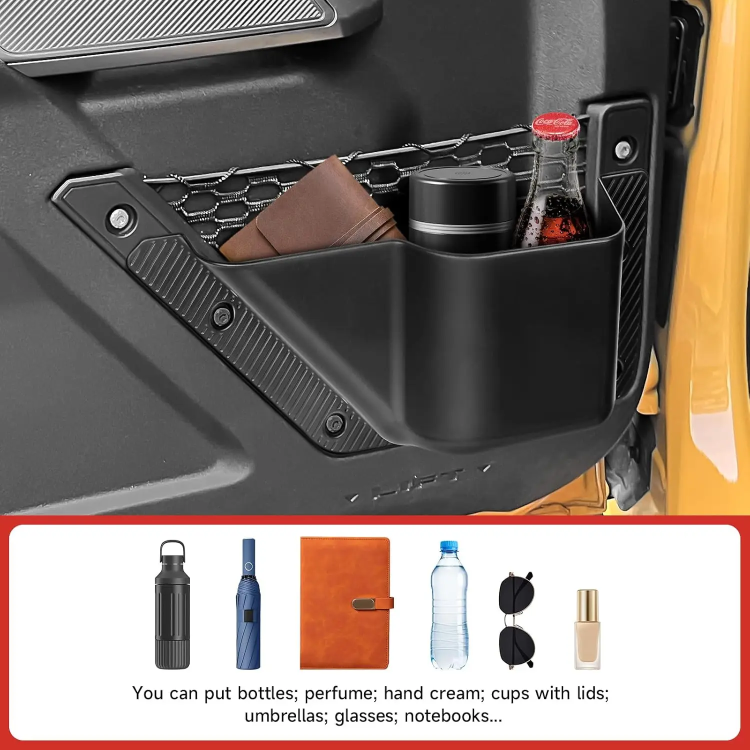 Карманы для хранения на передних и задних дверях (не спортивные), совместимые с Ford Bronco 2021-2026, аксессуары для 4-дверных моделей, органайзер для боковых дверей
Карманы для хранения на передних и задних дверях (не спортивные), совместимые с Ford Bronco 2021-2026, аксессуары для 4-дверных моделей, органайзер для боковых дверей