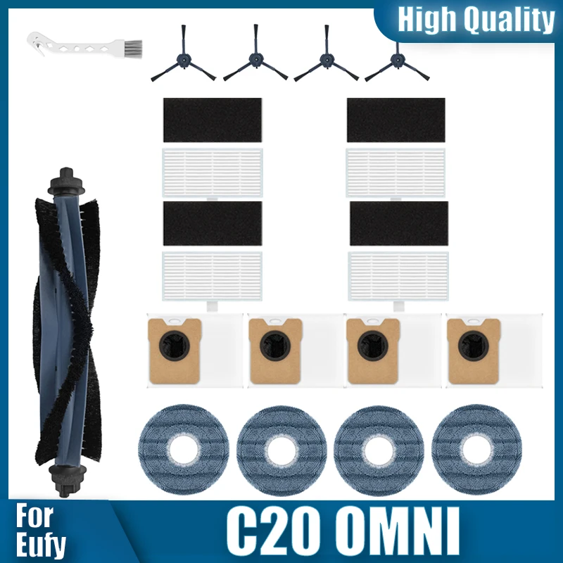 Replacement Main Brush Side Brush HEPA Filter Dust Bag Mop Cloth for Eufy C20 OMNI Robot Vacuum Cleaner Spare Part Accessories
Replacement Main Brush Side Brush HEPA Filter Dust Bag Mop Cloth for Eufy C20 OMNI Robot Vacuum Cleaner Spare Part Accessories