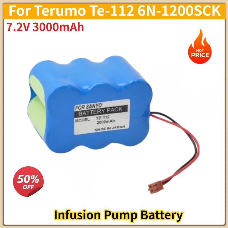 High Quality 7.2V 3000mAh Infusion Pump Battery for Terumo Te-112 6N-1200SCK Brand New Replacement Battery
High Quality 7.2V 3000mAh Infusion Pump Battery for Terumo Te-112 6N-1200SCK Brand New Replacement Battery