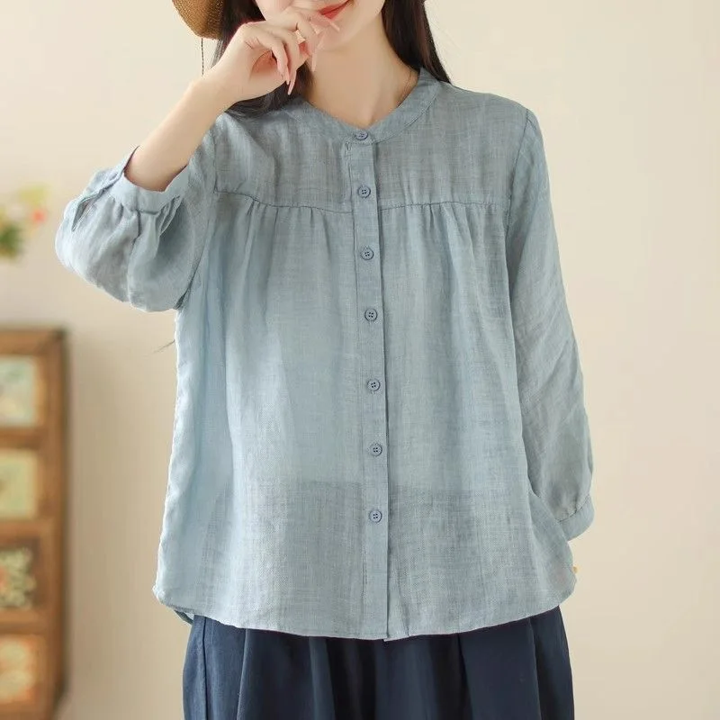 Spring and Summer All-Match Loose Slimming Cotton Hemp Cardigan Top, Cotton Hemp Three-Quarter Sleeve Shirt for Women
Spring and Summer All-Match Loose Slimming Cotton Hemp Cardigan Top, Cotton Hemp Three-Quarter Sleeve Shirt for Women