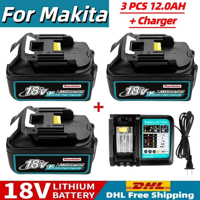 100% NEW FOR Makita 12.0Ah 18V Rechargeable Batteries for Makita 18V BL1830 BL1830B BL1840 BL1840B BL1850 BL1850B Power Tools
100% NEW FOR Makita 12.0Ah 18V Rechargeable Batteries for Makita 18V BL1830 BL1830B BL1840 BL1840B BL1850 BL1850B Power Tools