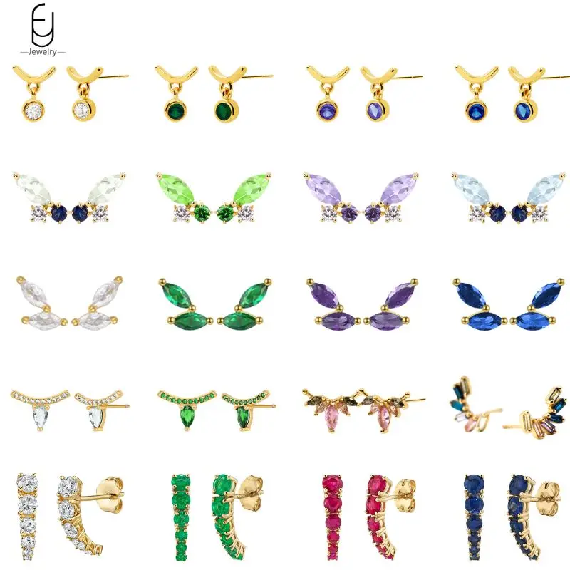 925 Sterling Silver Needle Fashion Stud Earrings for Women Colorful Crystal Geometric Piercing Earrings Fine Jewelry Gifts
925 Sterling Silver Needle Fashion Stud Earrings for Women Colorful Crystal Geometric Piercing Earrings Fine Jewelry Gifts