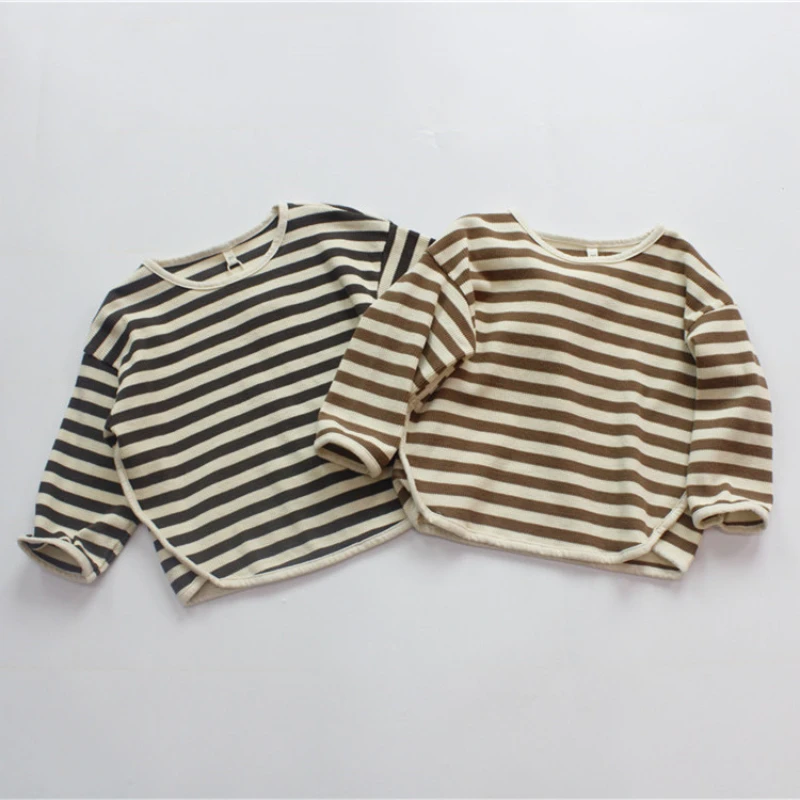2022 Autumn Children's Bottoming Shirt Spring Children's T-shirt Long-sleeved Round Neck Strip Top Pull Edge T-shirt
2022 Autumn Children's Bottoming Shirt Spring Children's T-shirt Long-sleeved Round Neck Strip Top Pull Edge T-shirt