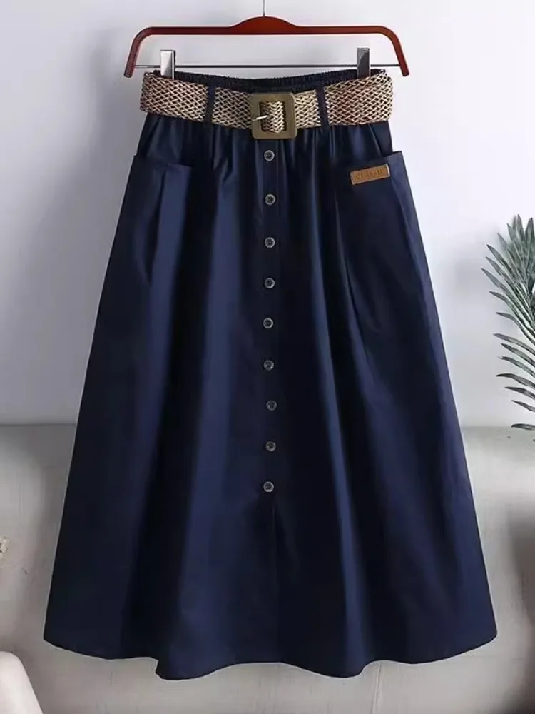 High Waist A-Line Skirt with Big Pockets And Slits Slimming Effect Korean Style Spring Summer New Arrival Cotton Material
High Waist A-Line Skirt with Big Pockets And Slits Slimming Effect Korean Style Spring Summer New Arrival Cotton Material