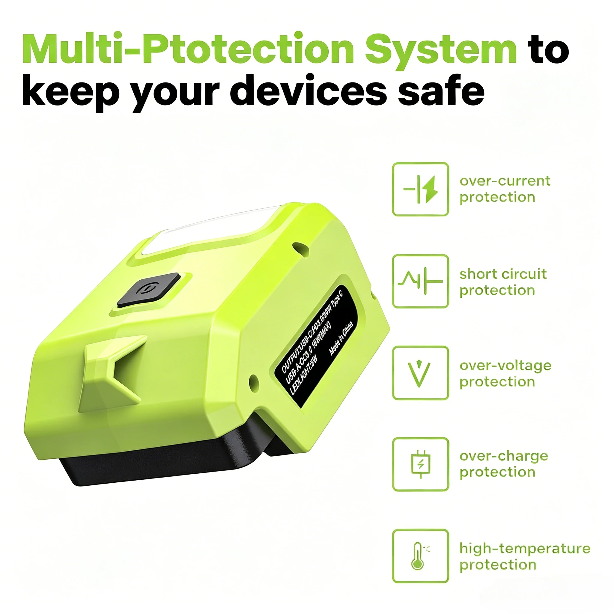 USB Charger Adapter for Ryobi 40V Battery 5W LED Work Light Type‑C PD 30W USB Fast Charging Portable Outdoor Power Adapter
USB Charger Adapter for Ryobi 40V Battery 5W LED Work Light Type‑C PD 30W USB Fast Charging Portable Outdoor Power Adapter