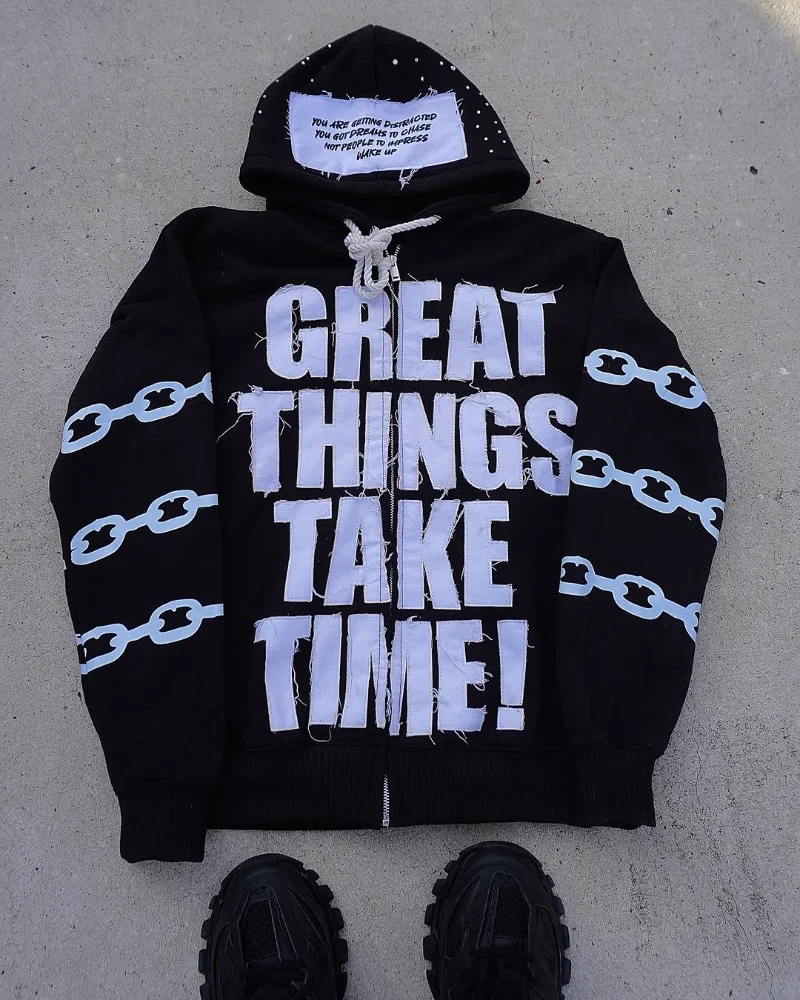 Europe and the United States fashion trend men zipper hoodie street personalized letter print design hoodie loose sweatshirt
Europe and the United States fashion trend men zipper hoodie street personalized letter print design hoodie loose sweatshirt