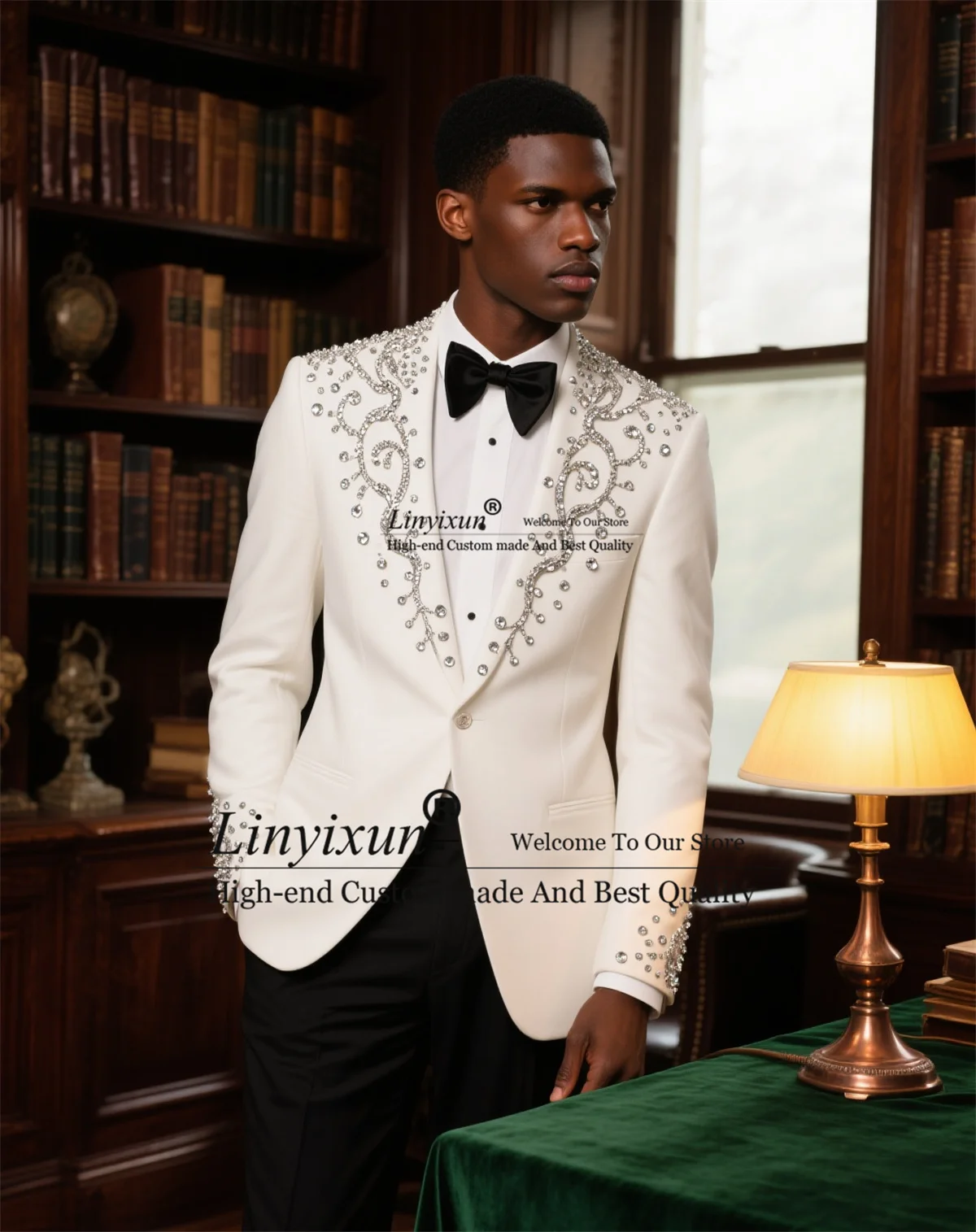 Luxury Beaded Diamond Men Suis 2 Pieces Sets Wedding Groom Tuxedo Customized Slim Fit Handsome Male Prom Blazer Costume Homme
Luxury Beaded Diamond Men Suis 2 Pieces Sets Wedding Groom Tuxedo Customized Slim Fit Handsome Male Prom Blazer Costume Homme