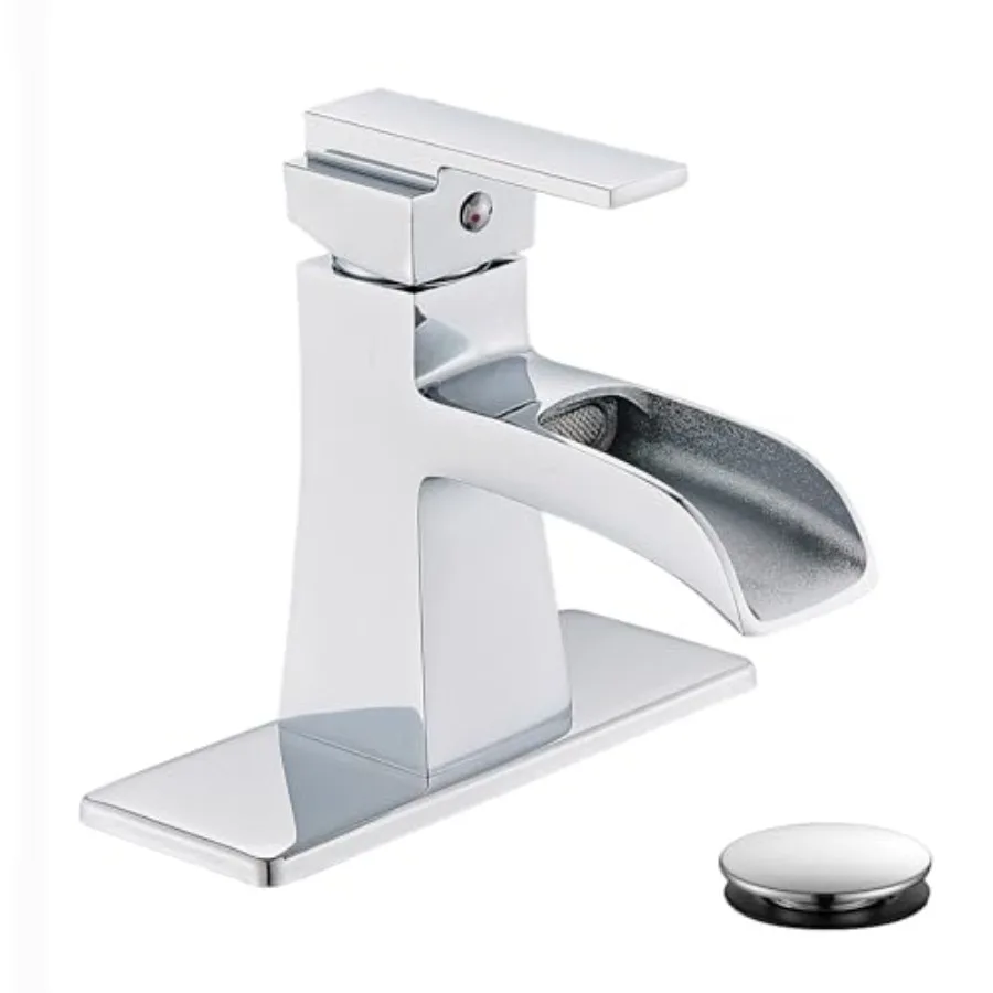 Waterfall Bathroom Faucet Single Handle Bathroom Sink Faucet for 1 or 3-Hole Sinks 4 Inch Centerset Modern Farmhouse Vanity Fau
Waterfall Bathroom Faucet Single Handle Bathroom Sink Faucet for 1 or 3-Hole Sinks 4 Inch Centerset Modern Farmhouse Vanity Fau