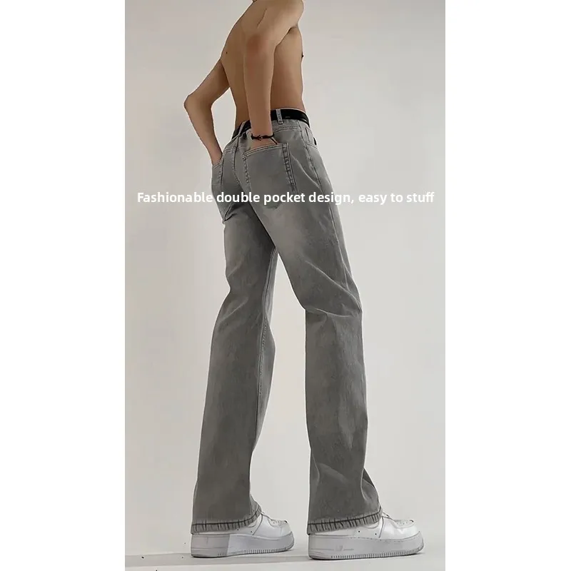 Waed Denim Jeans Men's American Retro Vibe Cement ey Fce Straight Leg Micro Flared Trousers Youth Trend Cotton Polyester
Waed Denim Jeans Men's American Retro Vibe Cement ey Fce Straight Leg Micro Flared Trousers Youth Trend Cotton Polyester