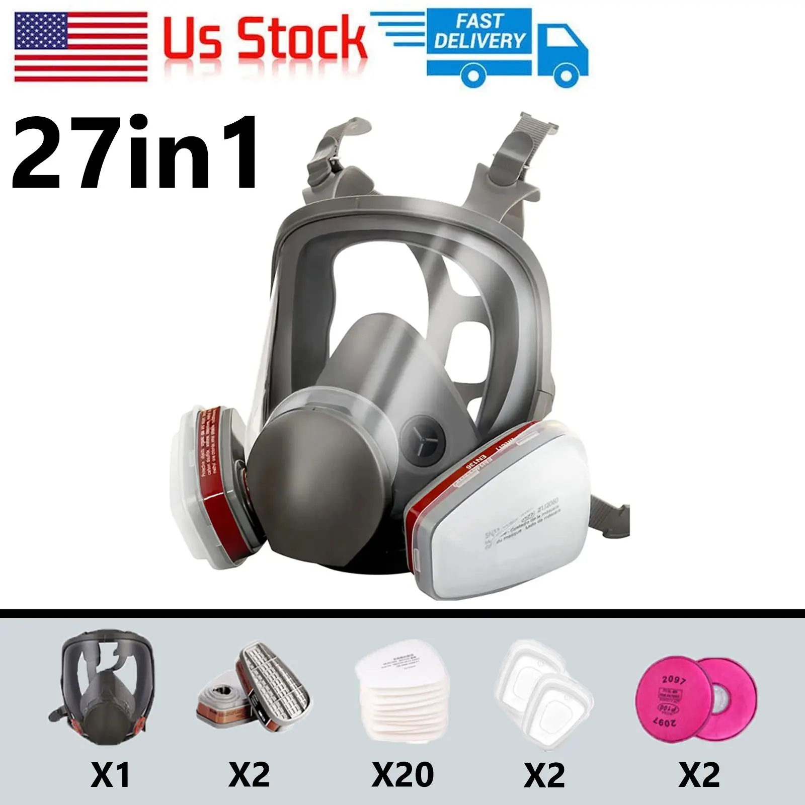 6800 Gas Mask Full Face Large Size Respirator Reusable Full Face Respirator Gas Paint Sprayer Chemical Wood working Dust
6800 Gas Mask Full Face Large Size Respirator Reusable Full Face Respirator Gas Paint Sprayer Chemical Wood working Dust