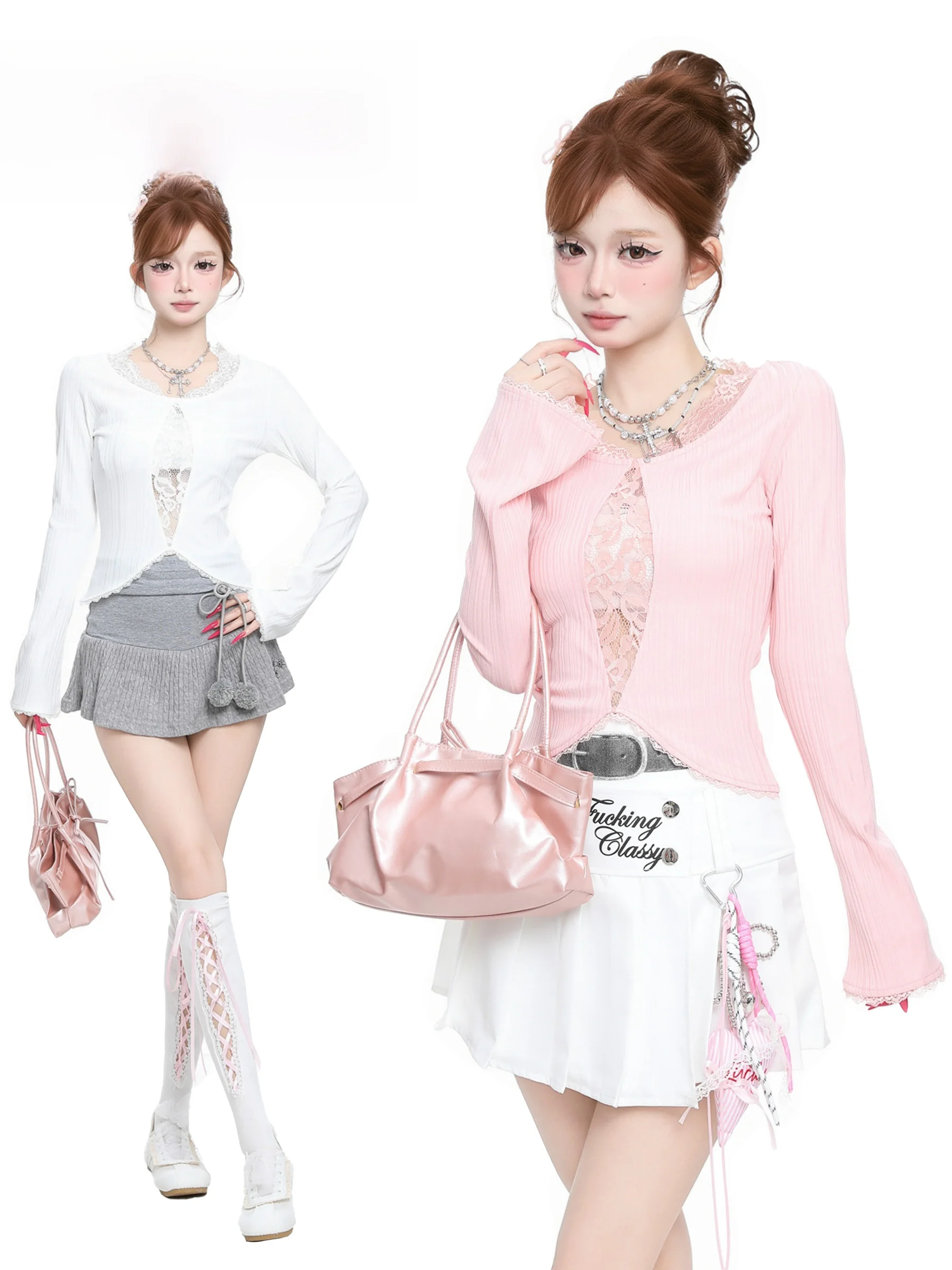 Basterds Pure Desire Style Long Sleeve Lace Splicing Hollow out T-Shirt Women's Slimming Spring Fashionable Casual Top
Basterds Pure Desire Style Long Sleeve Lace Splicing Hollow out T-Shirt Women's Slimming Spring Fashionable Casual Top
