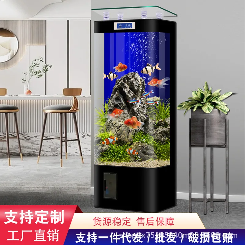 Hot bending tank integrated molding vertical fish tank living room home against the wall aquarium ecological glass
Hot bending tank integrated molding vertical fish tank living room home against the wall aquarium ecological glass