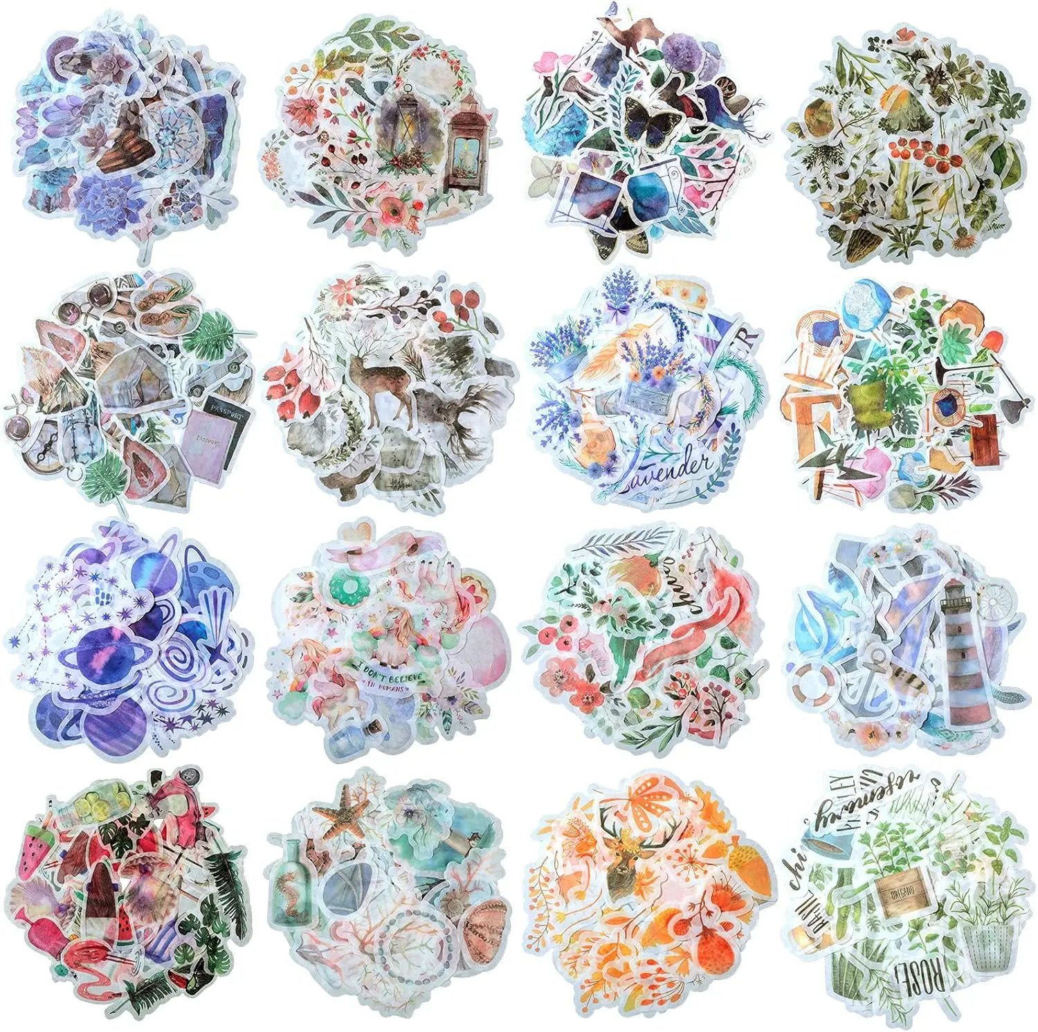 640 Watercolor Stickers for Scrapbooking, Various Themes Forest Flowers Animals Sea, DIY Planner Decals
640 Watercolor Stickers for Scrapbooking, Various Themes Forest Flowers Animals Sea, DIY Planner Decals