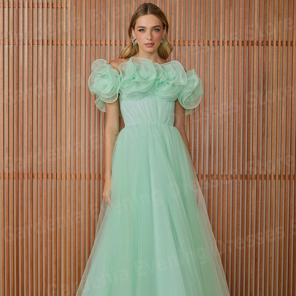 Charming A Line Women's Evening Dresses Off Shoulder Prom Gowns Vestidos De Fiesta Customized Flower Vestido De Gala Noche Mujer
Charming A Line Women's Evening Dresses Off Shoulder Prom Gowns Vestidos De Fiesta Customized Flower Vestido De Gala Noche Mujer
