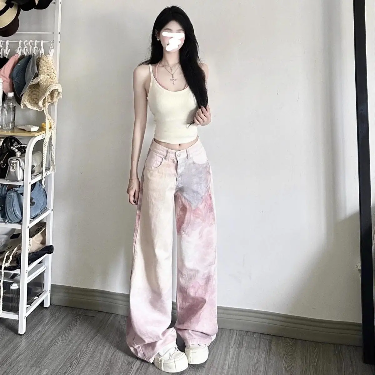 American Retro Pink Jeans For Women In Autumn New High-Waisted Slim Loose Casual Straight Wide-Leg Floor Trousers
American Retro Pink Jeans For Women In Autumn New High-Waisted Slim Loose Casual Straight Wide-Leg Floor Trousers