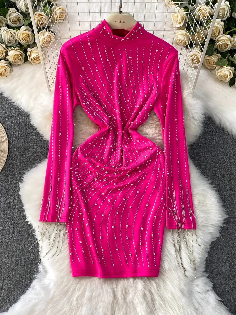 Foamlina European Heavy Duty Rhinestone Beaded High Neck Dress Women 2025 Summer Autumn Luxury Goddess Elegant Slim Midi Dress
Foamlina European Heavy Duty Rhinestone Beaded High Neck Dress Women 2025 Summer Autumn Luxury Goddess Elegant Slim Midi Dress