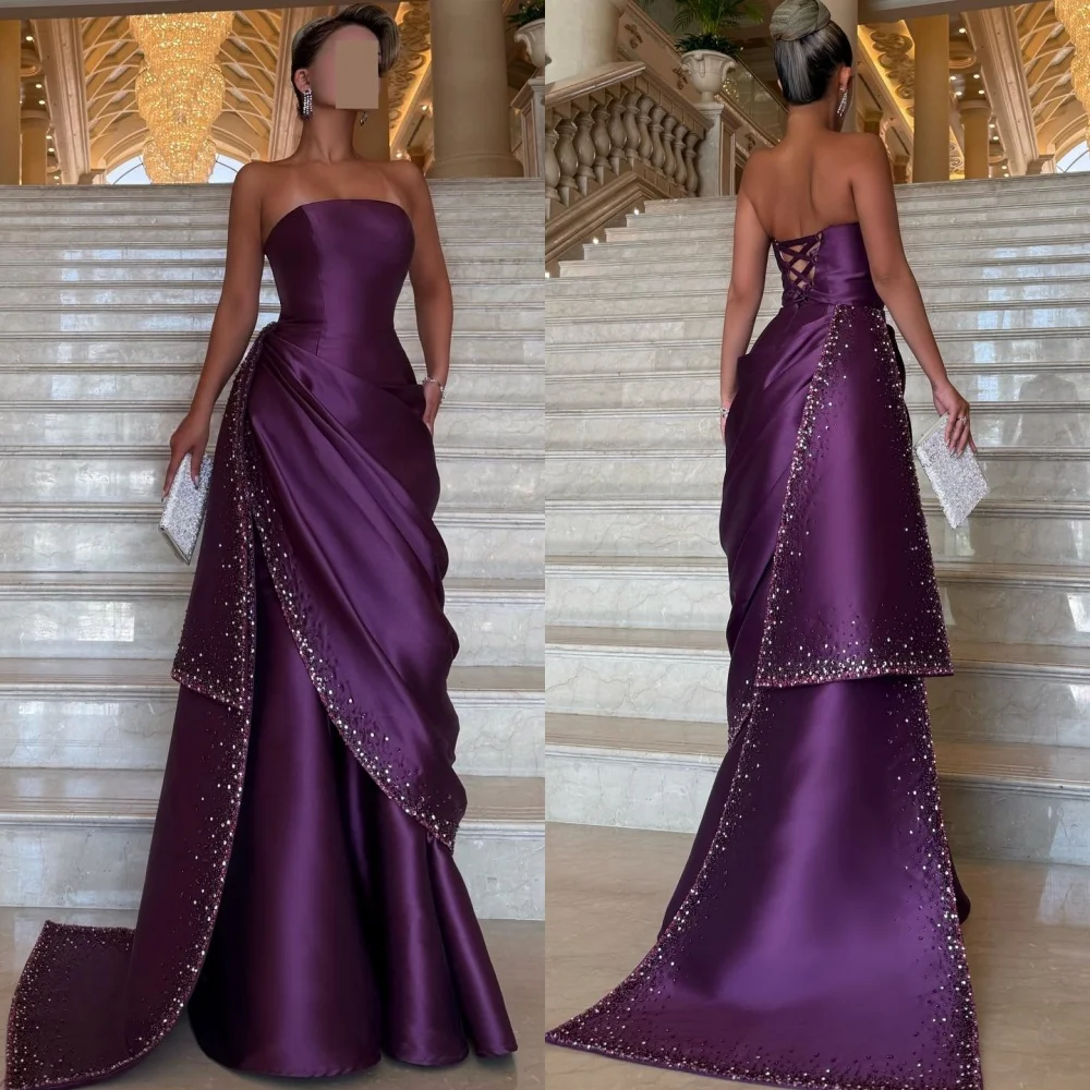 Customized Charmeuse Sequined Pleat Strapless A-line Long Dresses Bespoke Occasion Exquisite High Quality Formal Evening
Customized Charmeuse Sequined Pleat Strapless A-line Long Dresses Bespoke Occasion Exquisite High Quality Formal Evening