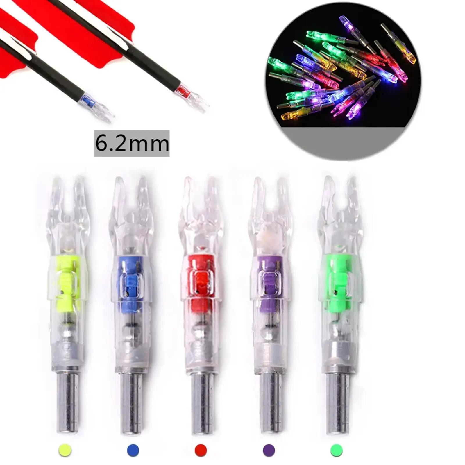 6pieces Hunting Luminous Lighted LED Arrow Nock Tail Fit 5.3mm Arrow Shaft
6pieces Hunting Luminous Lighted LED Arrow Nock Tail Fit 5.3mm Arrow Shaft
