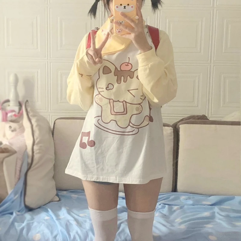 All Match Cute Constrast Color O Neck Long Sleeve Hoodies Y2k Aesthetic Kawaii Cartoon Print Streetwears Japanese Girl Clothes
All Match Cute Constrast Color O Neck Long Sleeve Hoodies Y2k Aesthetic Kawaii Cartoon Print Streetwears Japanese Girl Clothes