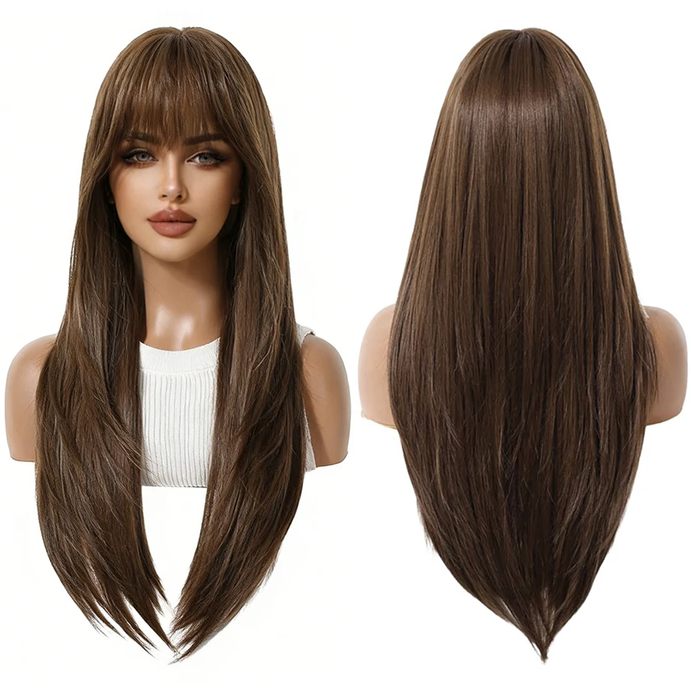 Ombre Chestnut Brown Long Straight Wig With Bangs Natural Looking Layered Synthetic Hair Heat Resistant Soft Daily Party Cosplay
Ombre Chestnut Brown Long Straight Wig With Bangs Natural Looking Layered Synthetic Hair Heat Resistant Soft Daily Party Cosplay