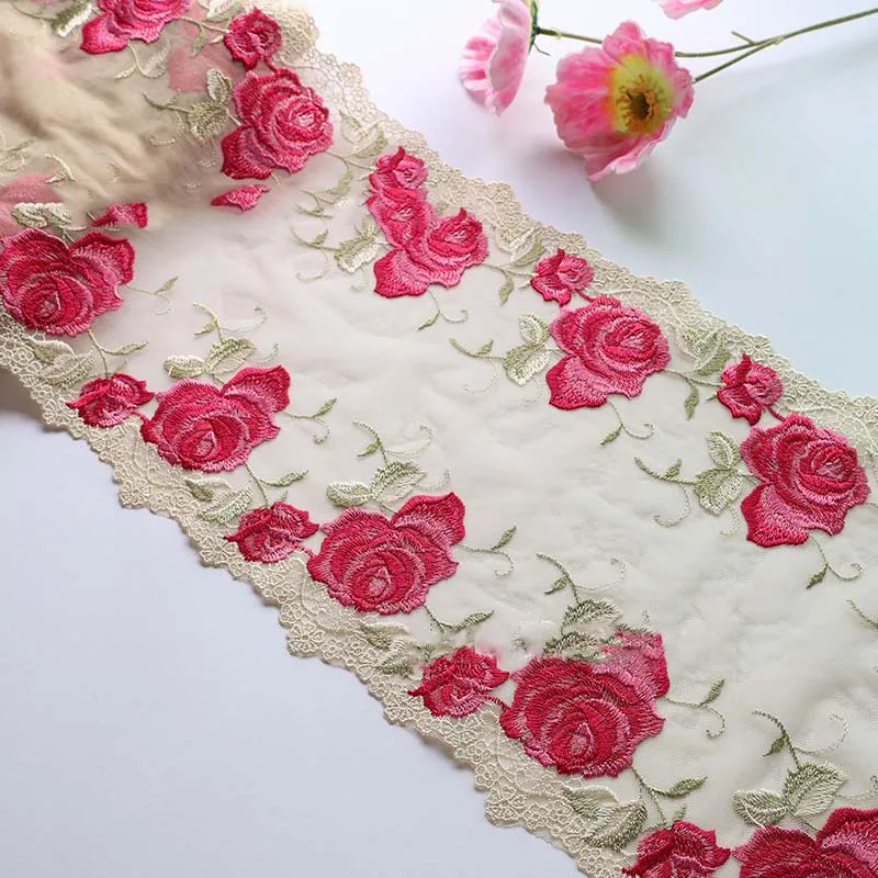 16Yards Rose Floral Embroidery Lace Trim For Bra Clothing Accessories Dress Sewing Applique Costume Lace Fabrics
16Yards Rose Floral Embroidery Lace Trim For Bra Clothing Accessories Dress Sewing Applique Costume Lace Fabrics