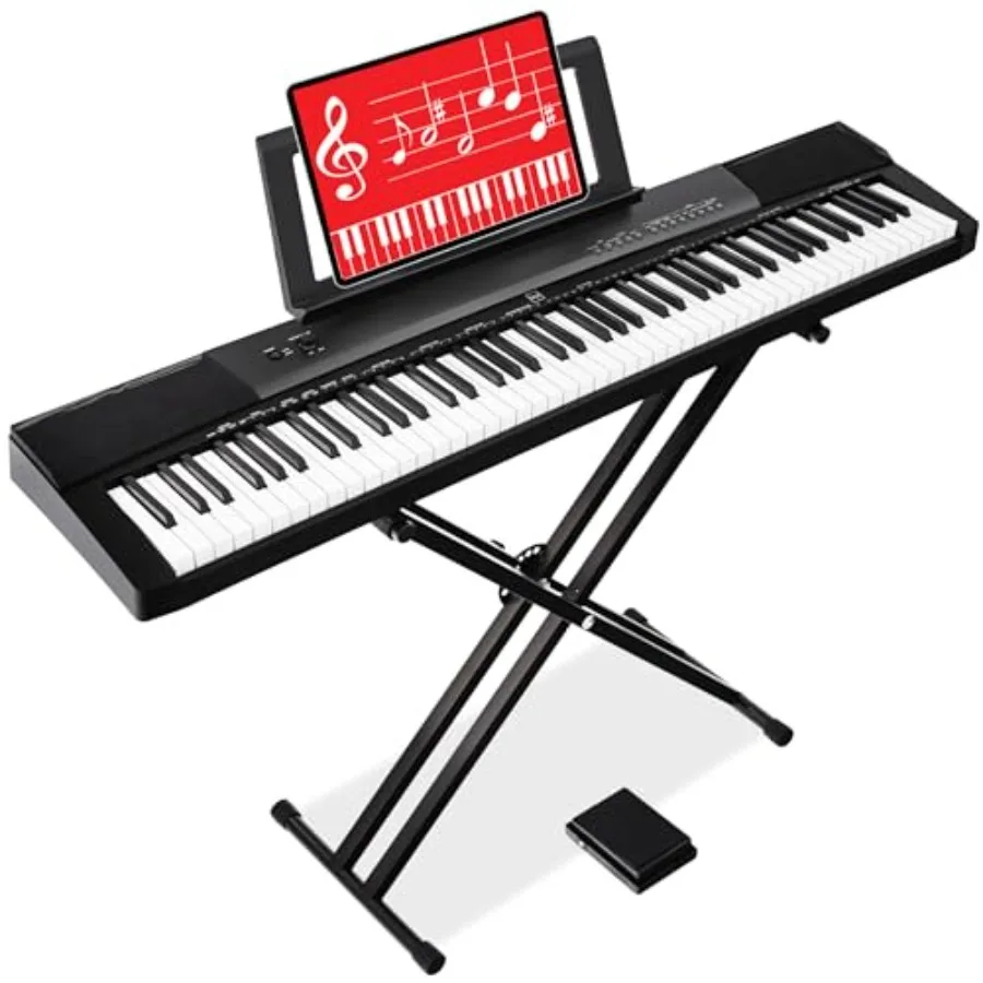 Digital piano for home practice and live performance, black ABS plastic with semi-weighted keys, built-in speakers, 6 voice set
Digital piano for home practice and live performance, black ABS plastic with semi-weighted keys, built-in speakers, 6 voice set