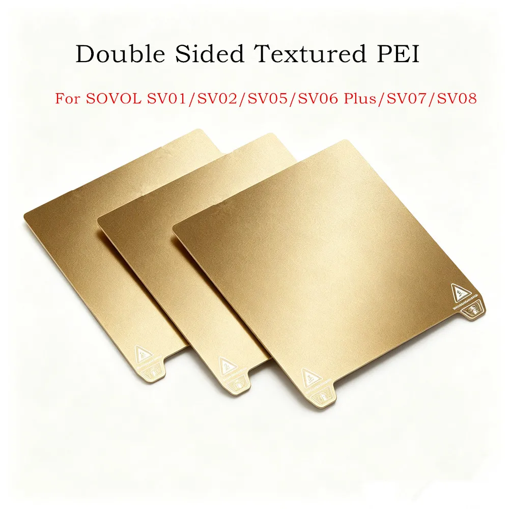 For Sovol SV01/SV02 Textured PEI for SV01 Pro/SV05/SV06 Plus/SV07/SV08 3D Printer Double Sided Printing Spring Steel Sheet
For Sovol SV01/SV02 Textured PEI for SV01 Pro/SV05/SV06 Plus/SV07/SV08 3D Printer Double Sided Printing Spring Steel Sheet