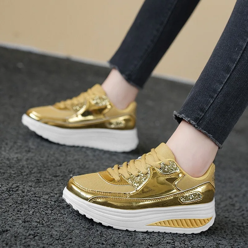 Gold Sequin Women Casual Shoes Autumn Fashion Mesh Casual Breathable Sneakers Outdoor Women Tenis Running Sport Shoes Plus 36-42
Gold Sequin Women Casual Shoes Autumn Fashion Mesh Casual Breathable Sneakers Outdoor Women Tenis Running Sport Shoes Plus 36-42