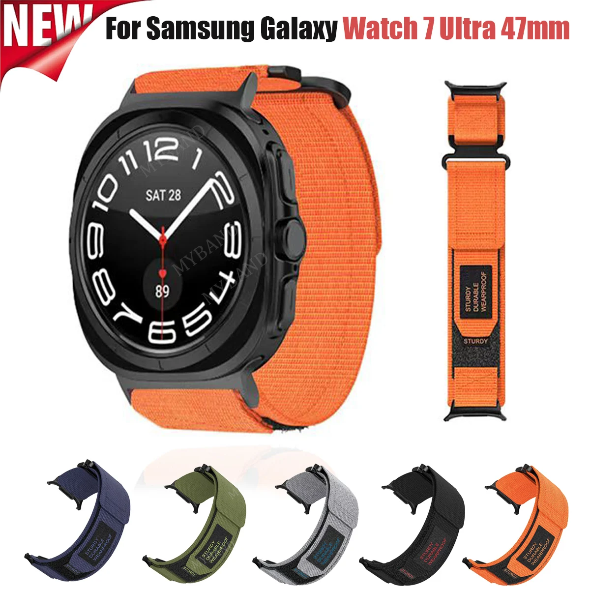 Спортивный нейлоновый ремешок-петля для Samsung Galaxy Watch Ultra 47 мм, ремешок Correa для Galaxy Watch Ultra 47 мм, мужской регулируемый браслет
Спортивный нейлоновый ремешок-петля для Samsung Galaxy Watch Ultra 47 мм, ремешок Correa для Galaxy Watch Ultra 47 мм, мужской регулируемый браслет