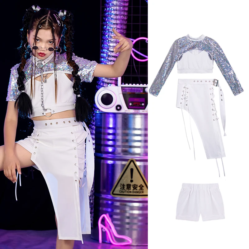 Kids Kpop Jazz Dance Costume Girls Sequins Top Irregular Skirt Group Hip Hop Clothing Stage Outfit Street Dancewear XS6525
Kids Kpop Jazz Dance Costume Girls Sequins Top Irregular Skirt Group Hip Hop Clothing Stage Outfit Street Dancewear XS6525