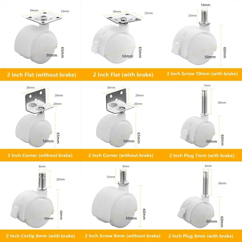 Lot White 2 Inch Flat Circlip Screw 7/8mm Universal Wheel Storage Rack Table Furniture Pulley Cabinet Display Crib Caster 4PCS
Lot White 2 Inch Flat Circlip Screw 7/8mm Universal Wheel Storage Rack Table Furniture Pulley Cabinet Display Crib Caster 4PCS