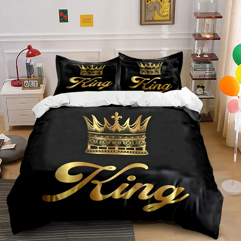 Golden crown with elegant typography Duvet Cover Set with 3D Printing Design Soft Polyester Bedding Set All-Season Comfort
Golden crown with elegant typography Duvet Cover Set with 3D Printing Design Soft Polyester Bedding Set All-Season Comfort