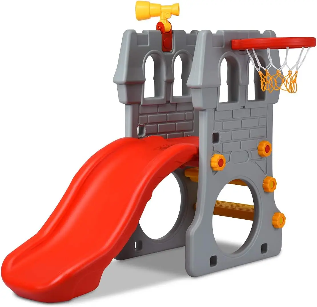 5-in-1 Toddler Slide for Ages 3-8: Climber with Basketball Hoop, Telescope & Crawl Tunnel, Freestanding Indoor Play Set
5-in-1 Toddler Slide for Ages 3-8: Climber with Basketball Hoop, Telescope & Crawl Tunnel, Freestanding Indoor Play Set