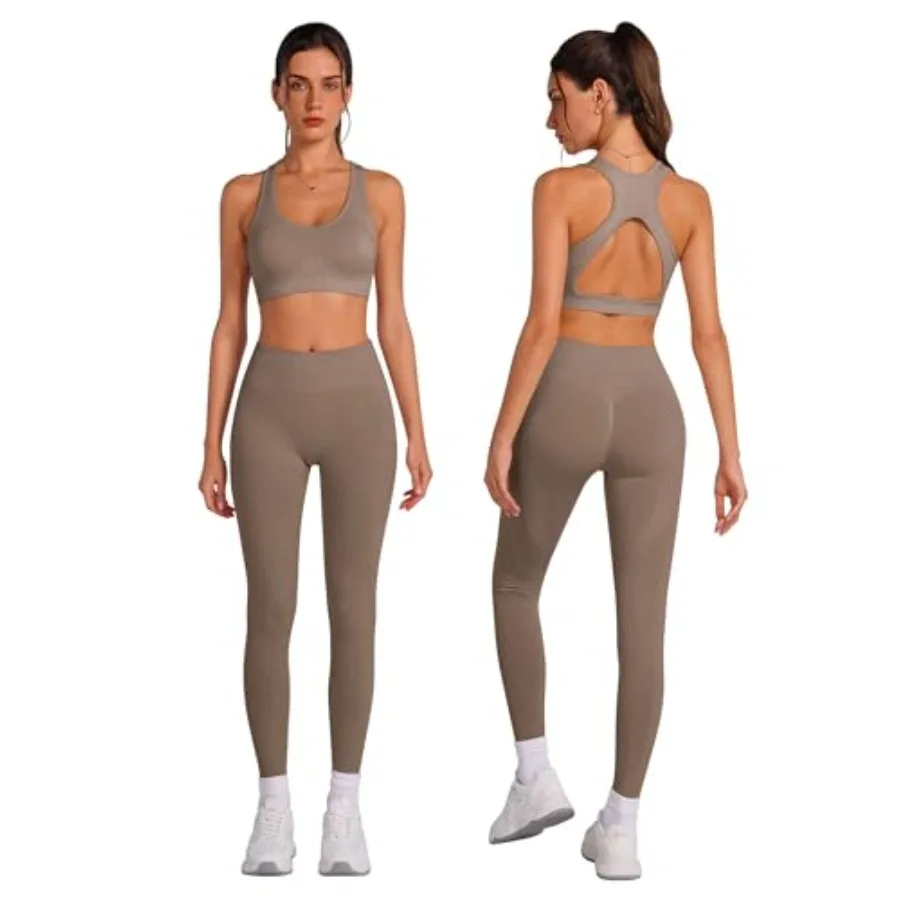 Womens Seamless Workout Sets Racerback Sports Bra Crop Tank Top High Waist Leggings 2 Pcs Gym Yoga Outfits
Womens Seamless Workout Sets Racerback Sports Bra Crop Tank Top High Waist Leggings 2 Pcs Gym Yoga Outfits
