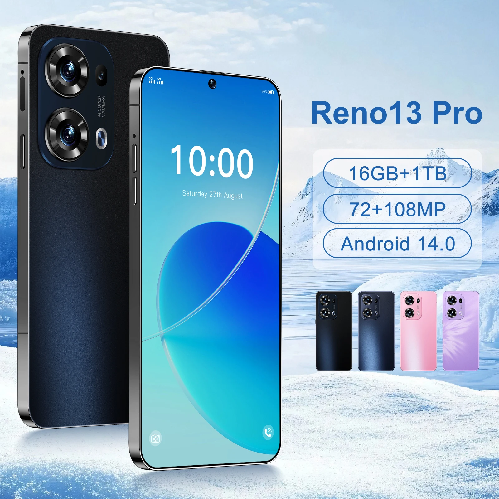 Global Version Reno 13 Pro 7.3HD Mobile Phones Original 5G 4G Smartphone Dual SIM Android14 Cell Phone 8000mAh Cellphones
Global Version Reno 13 Pro 7.3HD Mobile Phones Original 5G 4G Smartphone Dual SIM Android14 Cell Phone 8000mAh Cellphones