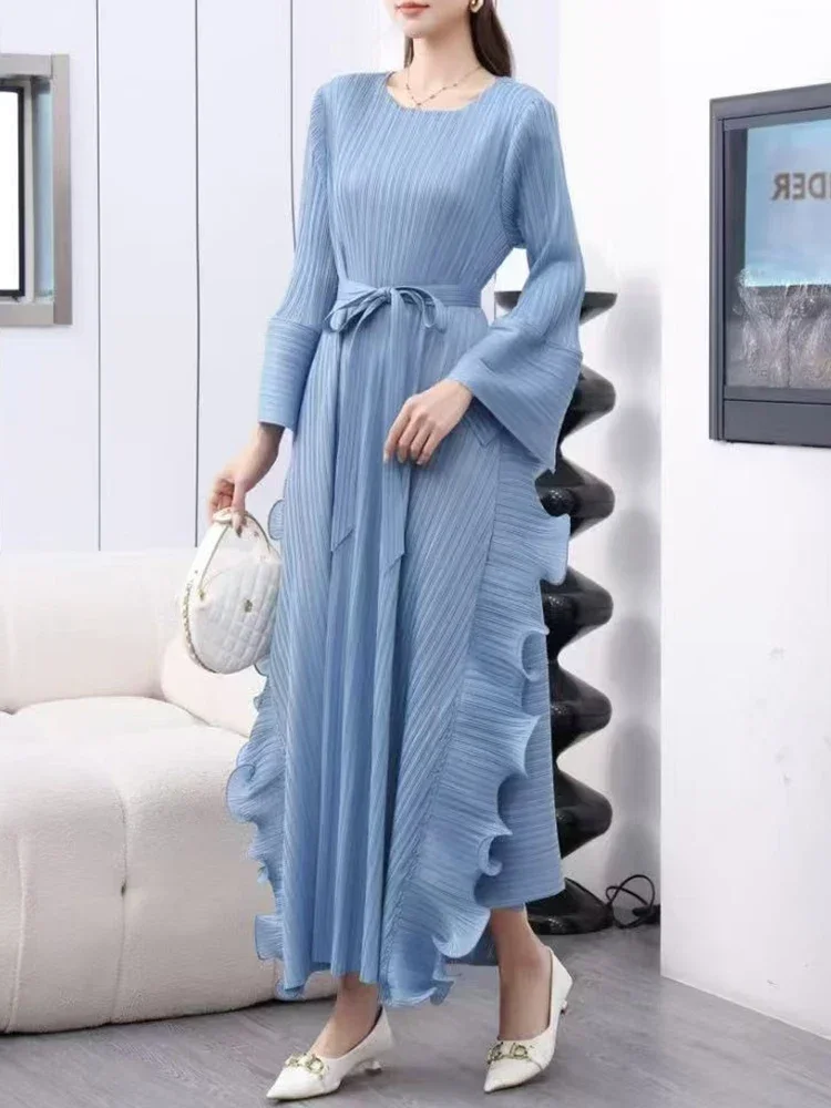 ANLAN Pleated Fungus Long Dresses For Women Round Collar Full Sleeve Lace-up New 2025 A Line Loose Fashion Dress 2AN7431
ANLAN Pleated Fungus Long Dresses For Women Round Collar Full Sleeve Lace-up New 2025 A Line Loose Fashion Dress 2AN7431