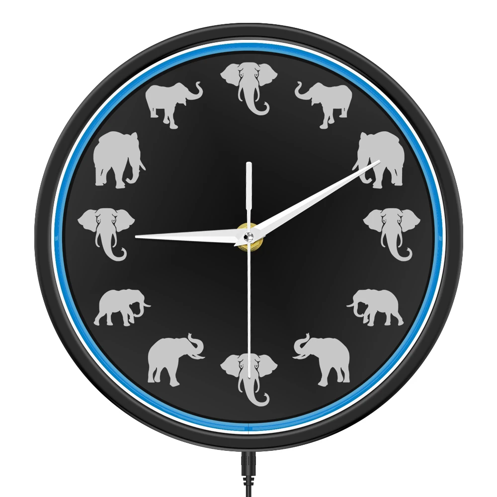 Majestic Elephant Pose LED Neon Light Wall Clock Safari Wildlife Home Decor Luminous Glowing Neon Clock Exotic Aesthetic Accent
Majestic Elephant Pose LED Neon Light Wall Clock Safari Wildlife Home Decor Luminous Glowing Neon Clock Exotic Aesthetic Accent