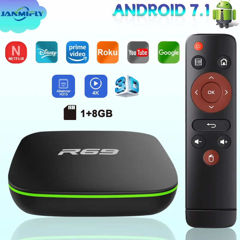 Android TV Box R69 4K HDR10 Allwinner H313 Quad Core Support 3D Graphics Acceleration Smart Streaming Set-Top Boxes
Android TV Box R69 4K HDR10 Allwinner H313 Quad Core Support 3D Graphics Acceleration Smart Streaming Set-Top Boxes