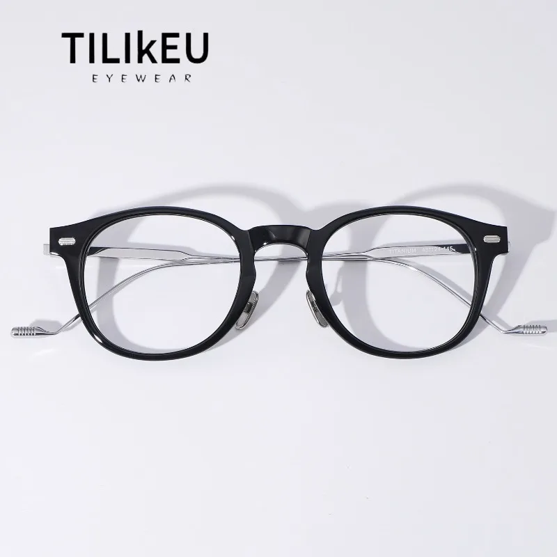 Japanese Designer Pure Titanium Glasses Frame 13g Acetate Ultra-light Retro Round Flat eyewear Luxury Men Women Eyeglasses Frame
Japanese Designer Pure Titanium Glasses Frame 13g Acetate Ultra-light Retro Round Flat eyewear Luxury Men Women Eyeglasses Frame