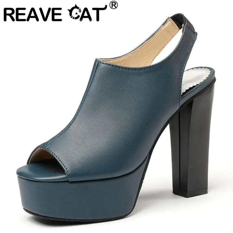 REAVE CAT Luxury Female Sandals Square Toe Chunky Heels 12cm Platform 4cm Slip On Back Strap Large Size 48 49 50 Dating Shoes
REAVE CAT Luxury Female Sandals Square Toe Chunky Heels 12cm Platform 4cm Slip On Back Strap Large Size 48 49 50 Dating Shoes