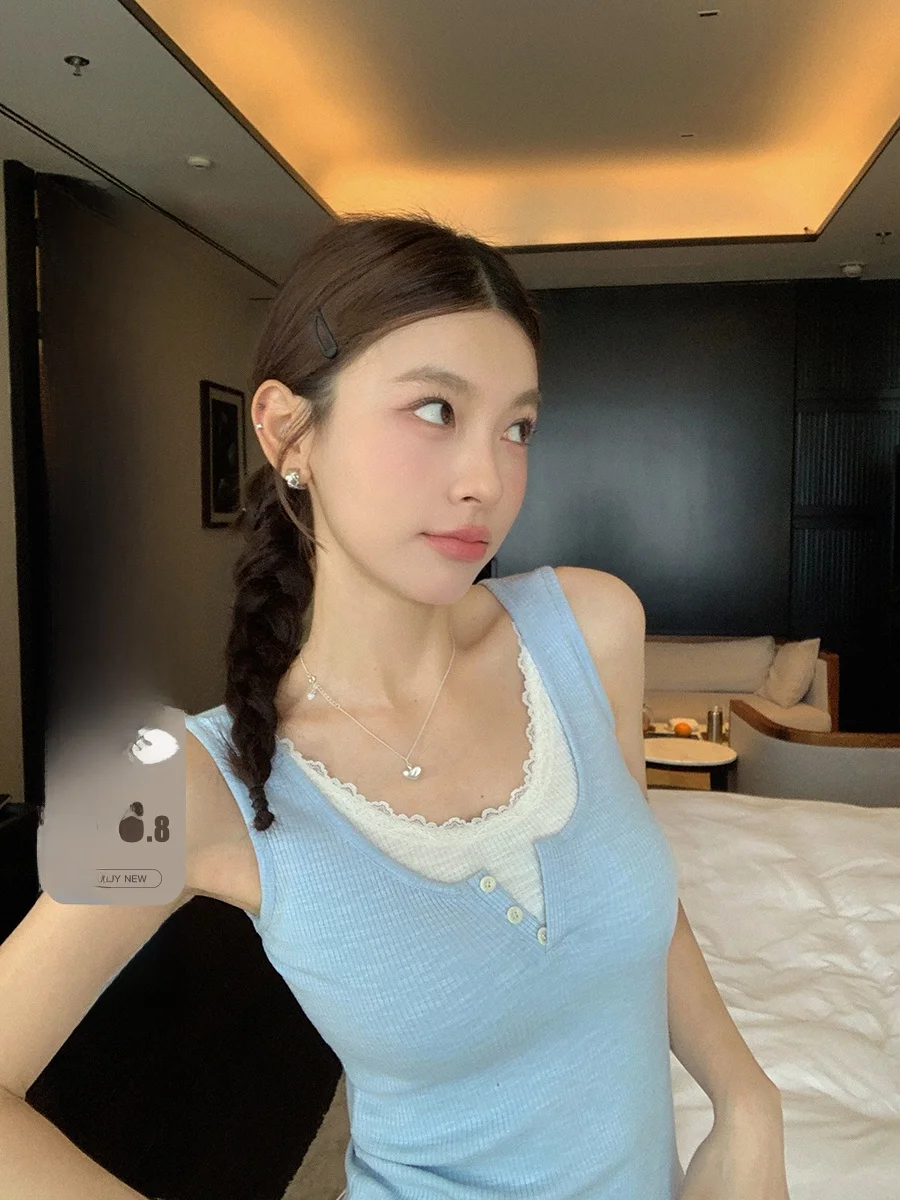 Женский летний модный топ Ibell Zhang с кружевной отделкой, U-образным вырезом, эффектом похудения, цветными вставками, универсальный, из хлопка, полиэстера и спандекса
Женский летний модный топ Ibell Zhang с кружевной отделкой, U-образным вырезом, эффектом похудения, цветными вставками, универсальный, из хлопка, полиэстера и спандекса