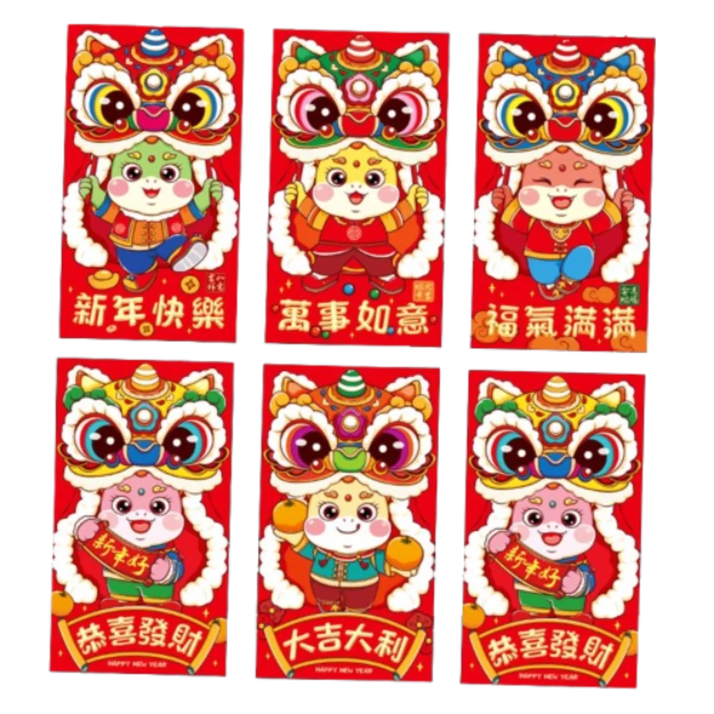 6pcs Traditional 2025 Snake Year Red Envelopes Hongbao Thickened Chinese New Year Money Bag Blessing Good Luck Red Pocket
6pcs Traditional 2025 Snake Year Red Envelopes Hongbao Thickened Chinese New Year Money Bag Blessing Good Luck Red Pocket