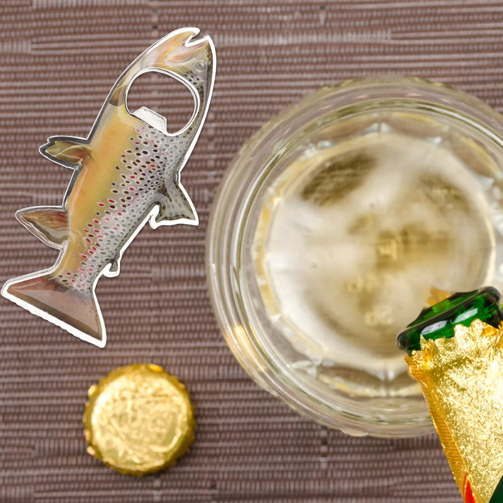 Fish Shaped Bottle Opener Cute Magnet Small Fridge Beer Can Opener Novelty Gift for Fishermen Trout Lover Stainless Steel
Fish Shaped Bottle Opener Cute Magnet Small Fridge Beer Can Opener Novelty Gift for Fishermen Trout Lover Stainless Steel