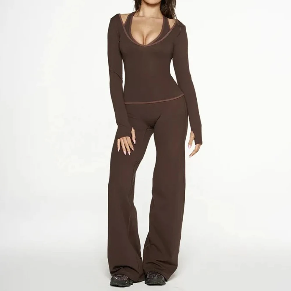 Женские спортивные костюмы в стиле пэчворк, комплект из трех предметов, майка + футболки с длинными рукавами и v-образным вырезом, топы + свободные прямые брюки, костюмы для фитнеса, йоги
Женские спортивные костюмы в стиле пэчворк, комплект из трех предметов, майка + футболки с длинными рукавами и v-образным вырезом, топы + свободные прямые брюки, костюмы для фитнеса, йоги