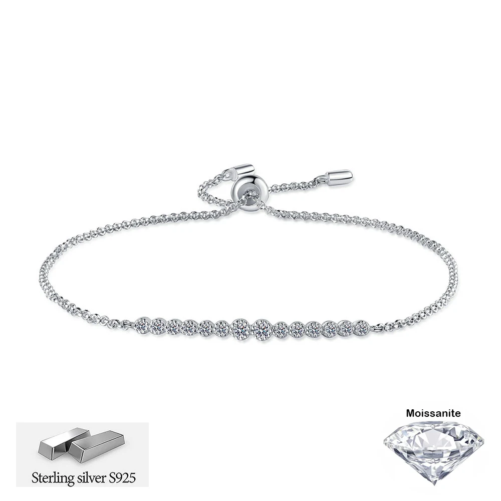 NUOYA D VVS1 All Moissanite Bracelets for Women 0.24ct Round Lab Diamond GRA S925 Sterling Silver Plated 18k Dainty Bracelet
NUOYA D VVS1 All Moissanite Bracelets for Women 0.24ct Round Lab Diamond GRA S925 Sterling Silver Plated 18k Dainty Bracelet