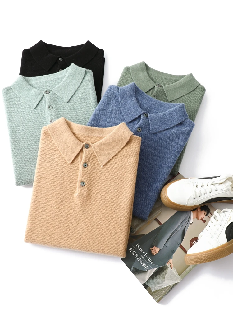 Choice Men POLO Collar Pullover Sweater 100% Merino Wool Knitwear Business Casual Comfort Shirt Spring Autumn Male Cloth Jumper
Choice Men POLO Collar Pullover Sweater 100% Merino Wool Knitwear Business Casual Comfort Shirt Spring Autumn Male Cloth Jumper