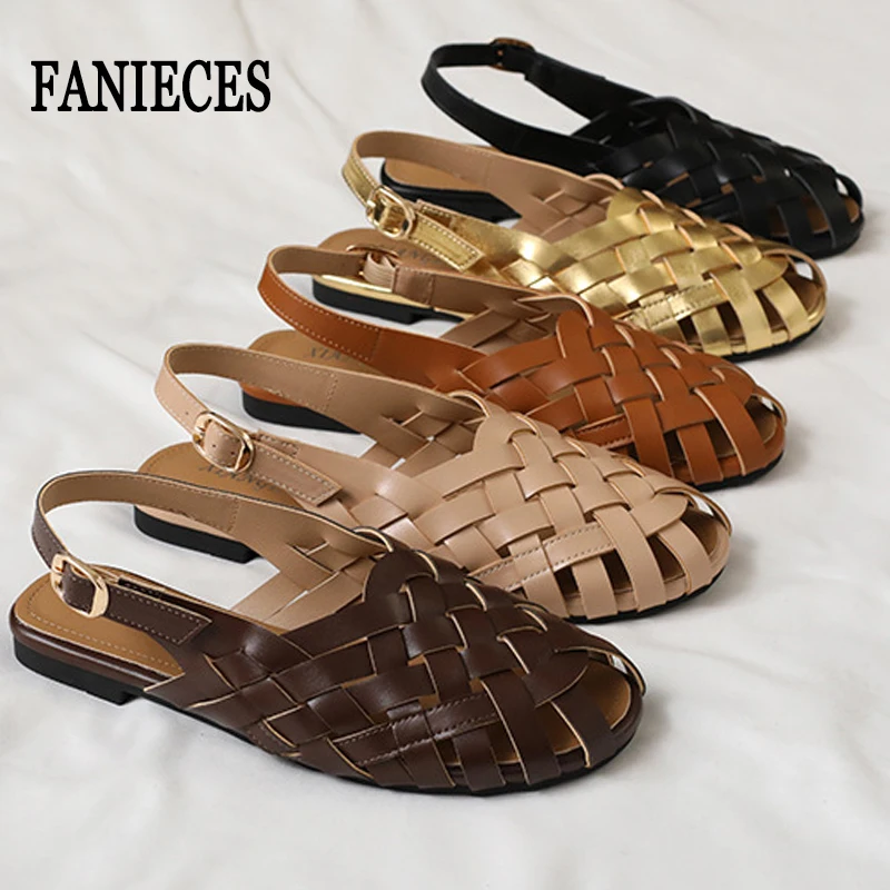 Women Summer Closed Toe Woven Flat Sandal Breathable Ankle Strap Mules Casual Work Shoes Elegant Slingback Beach Roman Sandalias
Women Summer Closed Toe Woven Flat Sandal Breathable Ankle Strap Mules Casual Work Shoes Elegant Slingback Beach Roman Sandalias
