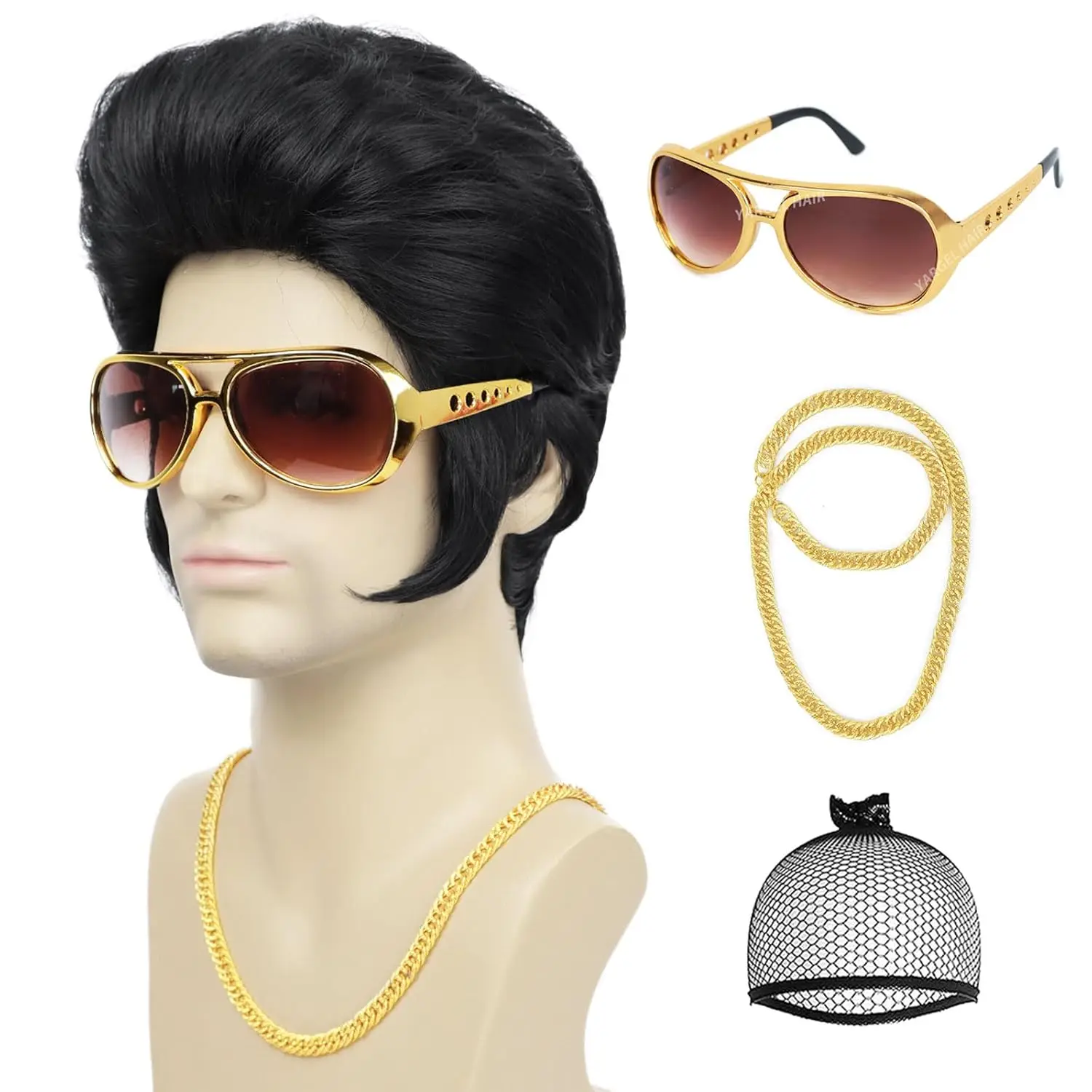 Синтетический парик в стиле диско-рок 50-х, 60-х годов, очки и ожерелье, черный костюм певицы для мужчин, забавный костюм для Хэллоуина, косплея, вечеринки
Синтетический парик в стиле диско-рок 50-х, 60-х годов, очки и ожерелье, черный костюм певицы для мужчин, забавный костюм для Хэллоуина, косплея, вечеринки